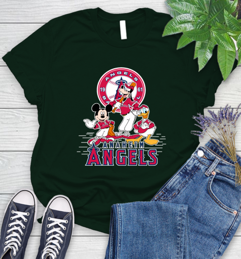 MLB Los Angeles Angels Mickey Mouse Donald Duck Goofy Baseball T Shirt Women's T-Shirt 6