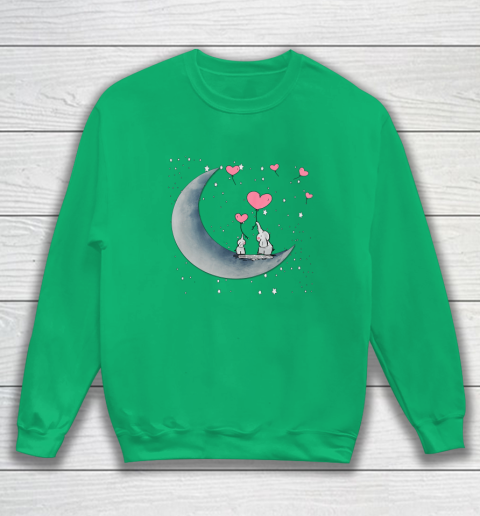 Heart Balloon Elephant Vintage Valentine Mom Crescent Moon Sweatshirt 4