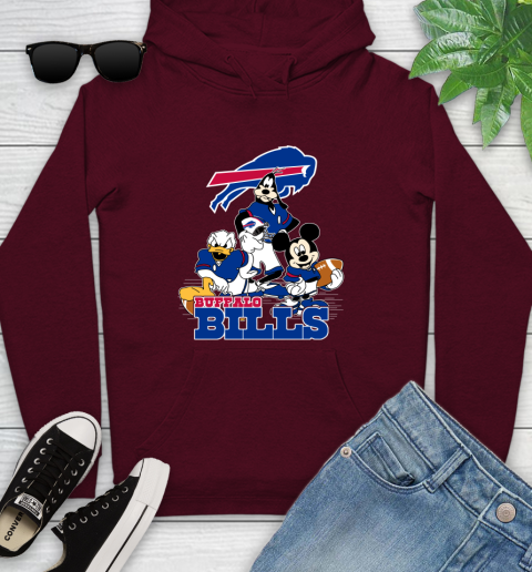 NFL Buffalo Bills Mickey Mouse Donald Duck Goofy Football Shirt Youth Hoodie 7