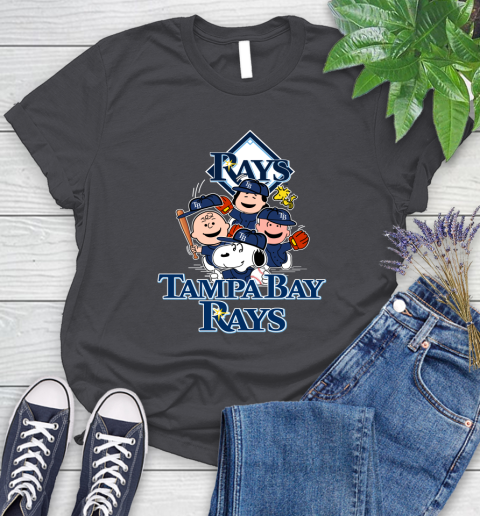 MLB Tampa Bay Rays Snoopy Charlie Brown Woodstock The Peanuts Movie Baseball T Shirt Women's T-Shirt 8