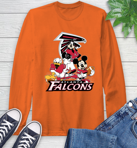 NFL Atlanta Falcons Mickey Mouse Donald Duck Goofy Football Shirt Long Sleeve T-Shirt 4