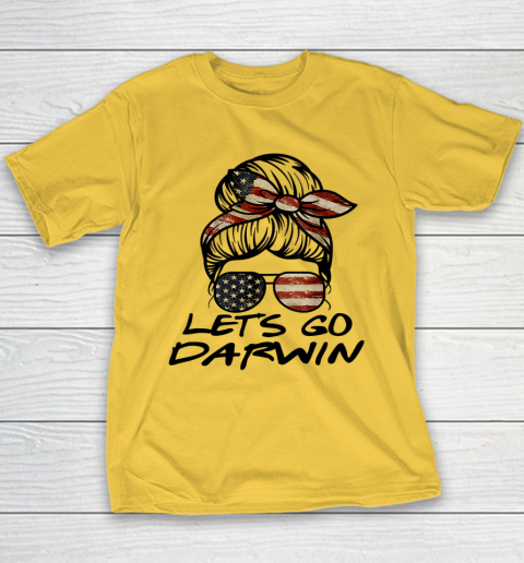Lets Go Darwin Us Flag Sarcastic Youth T-Shirt 11
