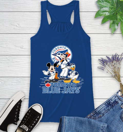 MLB Toronto Blue Jays Mickey Mouse Donald Duck Goofy Baseball T Shirt Racerback Tank 8