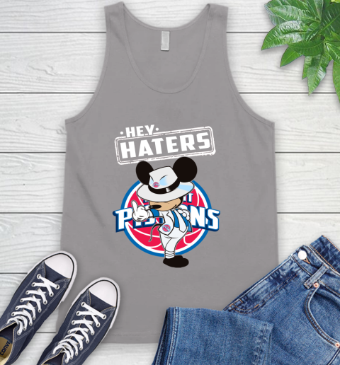 NBA Hey Haters Mickey Basketball Sports Detroit Pistons Tank Top 3
