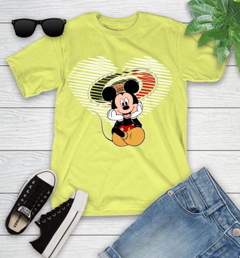 NHL Carolina Hurricanes The Heart Mickey Mouse Disney Hockey Youth T-Shirt 10