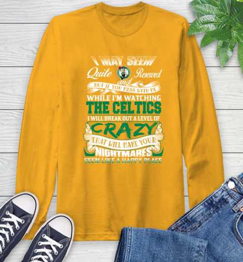 Boston Celtics NBA Basketball Don't Mess With Me While I'm Watching My Team Long Sleeve T-Shirt 2