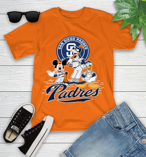 MLB San Diego Padres Mickey Mouse Donald Duck Goofy Baseball T Shirt Youth T-Shirt 24