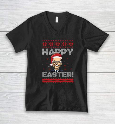 Anti Biden Cool Happy Easter Tee Funny Joe Biden Easter Christmas V-Neck T-Shirt