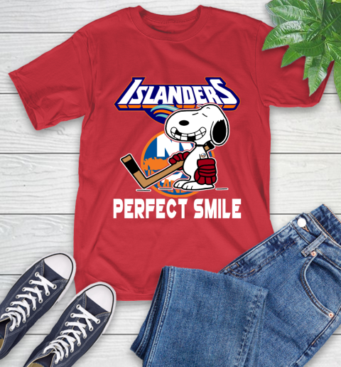 NHL New York Islanders Snoopy Perfect Smile The Peanuts Movie Hockey T Shirt T-Shirt 11