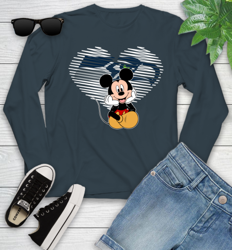 NFL Seattle Seahawks The Heart Mickey Mouse Disney Football T Shirt_000 Youth Long Sleeve 9