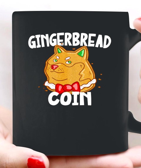 Xmas Dogecoin Crypto Christmas Gingerbread Coin Shiba Inu Ceramic Mug 11oz