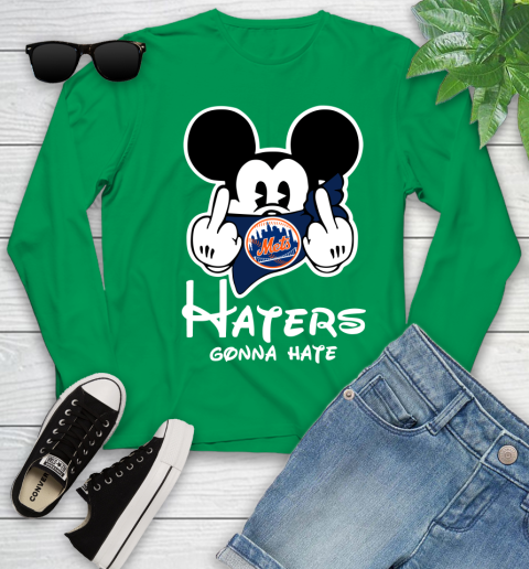 MLB New York Mets Haters Gonna Hate Mickey Mouse Disney Baseball T Shirt_000 Youth Long Sleeve 7