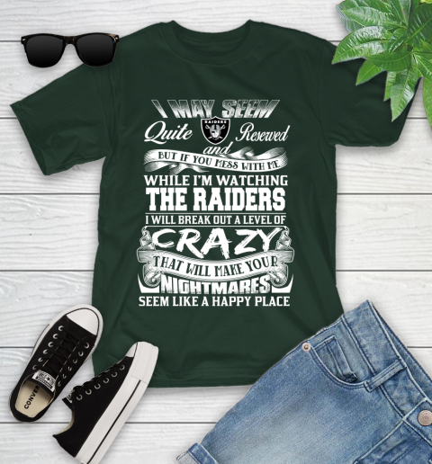 Oakland Raiders NFL Football Don't Mess With Me While I'm Watching My Team Youth T-Shirt 5
