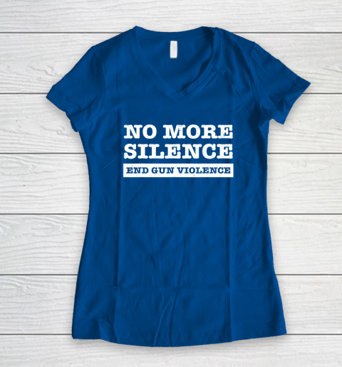 End Gun Violence Shirt Wear Orange Anti Gun No More Silence Women's V-Neck T-Shirt 5