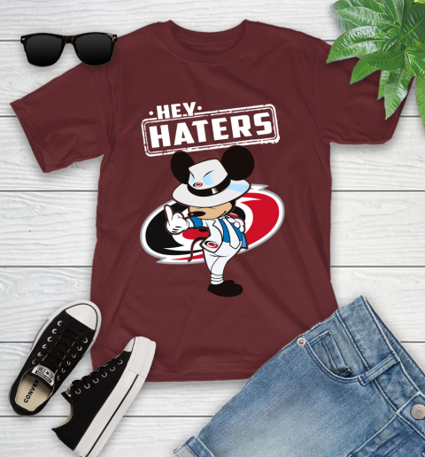 NHL Hey Haters Mickey Hockey Sports Carolina Hurricanes Youth T-Shirt 14