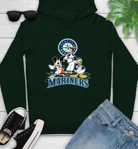 MLB Seattle Mariners Mickey Mouse Donald Duck Goofy Baseball T Shirt Youth Hoodie 14