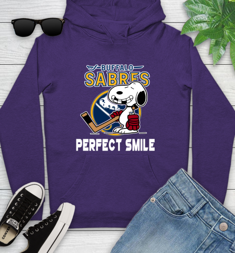 NHL Buffalo Sabres Snoopy Perfect Smile The Peanuts Movie Hockey T Shirt Youth Hoodie 5