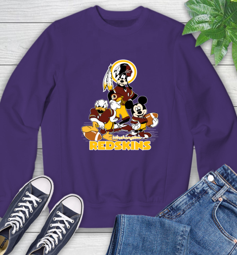 NFL Washington Redskins Mickey Mouse Donald Duck Goofy Football Shirt Sweatshirt 4