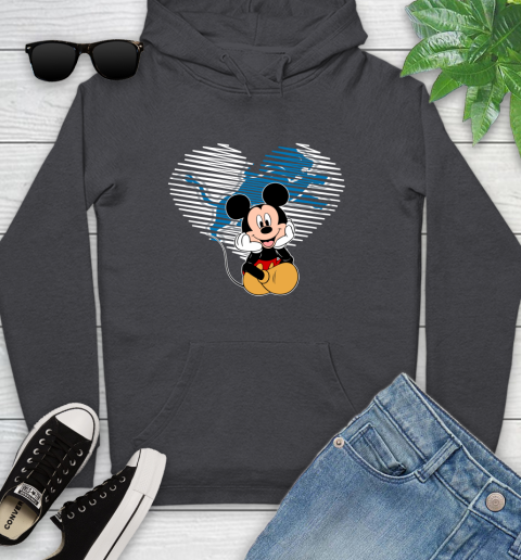 NFL Detroit Lions The Heart Mickey Mouse Disney Football T Shirt_000 Youth Hoodie 8