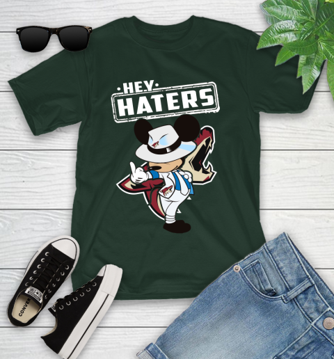 NHL Hey Haters Mickey Hockey Sports Arizona Coyotes Youth T-Shirt 5