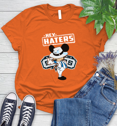 NBA Hey Haters Mickey Basketball Sports San Antonio Spurs Women's T-Shirt 3