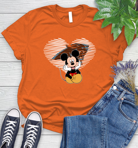 NFL Carolina Panthers The Heart Mickey Mouse Disney Football T Shirt_000 Women's T-Shirt 3