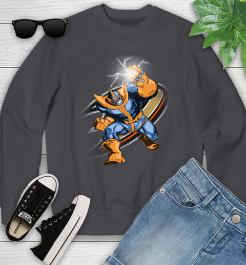 Anaheim Ducks NHL Hockey Thanos Avengers Infinity War Marvel Youth Sweatshirt 5
