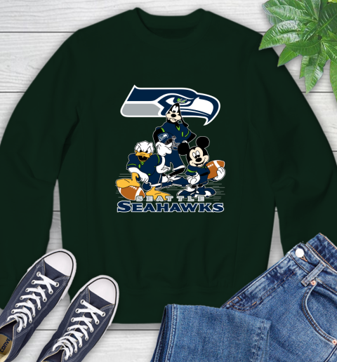 NFL Seattle Seahawks Mickey Mouse Donald Duck Goofy Football Shirt Sweatshirt 12