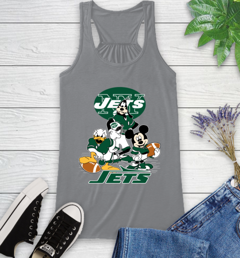 NFL New York Jets Mickey Mouse Donald Duck Goofy Football Shirt Racerback Tank 4