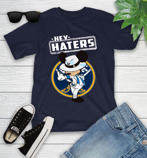 NHL Hey Haters Mickey Hockey Sports Buffalo Sabres Youth T-Shirt 2