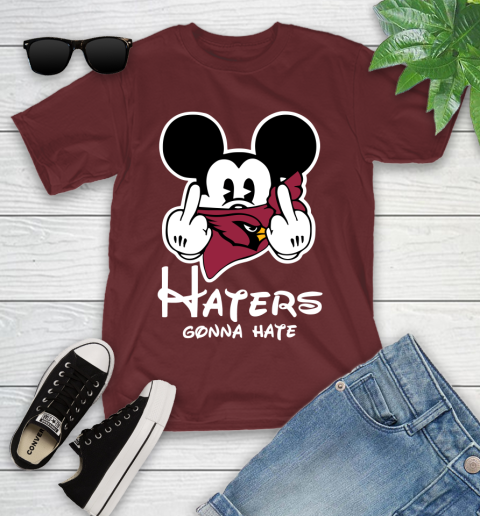 NFL Arizona Cardinals Haters Gonna Hate Mickey Mouse Disney Football T Shirt Youth T-Shirt 14
