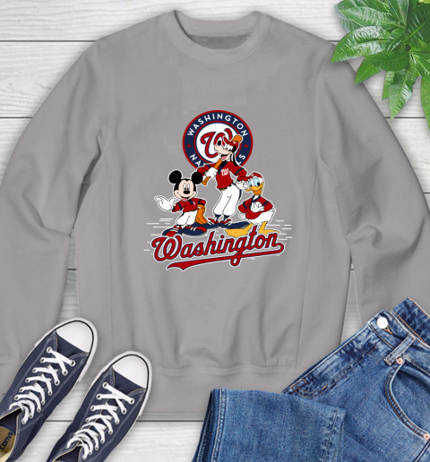MLB Washington Nationals Mickey Mouse Donald Duck Goofy Baseball T Shirt Sweatshirt 5
