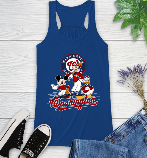 MLB Washington Nationals Mickey Mouse Donald Duck Goofy Baseball T Shirt Racerback Tank 8