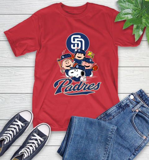 MLB San Diego Padres Snoopy Charlie Brown Woodstock The Peanuts Movie Baseball T Shirt_000 T-Shirt 11