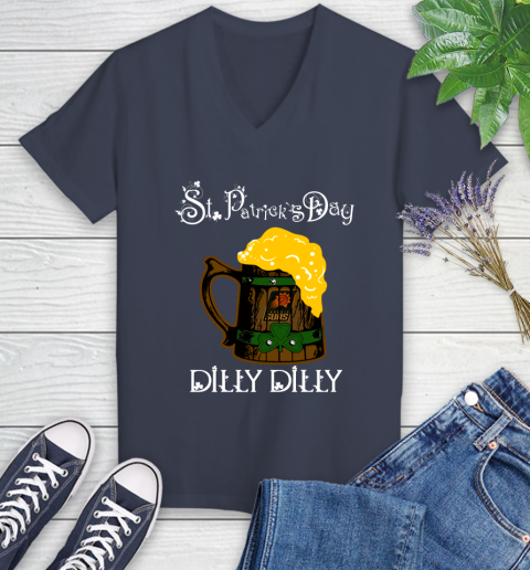 NBA Phoenix Suns St Patrick's Day Dilly Dilly Beer Basketball Sports Women's V-Neck T-Shirt 12