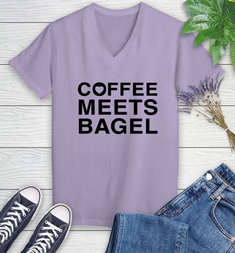 Coffee meets bagel Women's V-Neck T-Shirt 9
