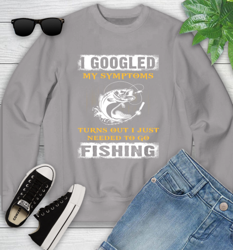 I Googled My Symptoms Turns Out I Needed To Go Fishing Youth Sweatshirt 3