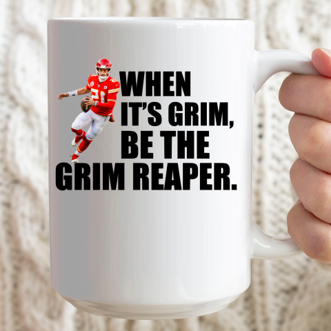 Patrick Mahomes Chiefs Grim Reaper Shirt Ceramic Mug 15oz 2