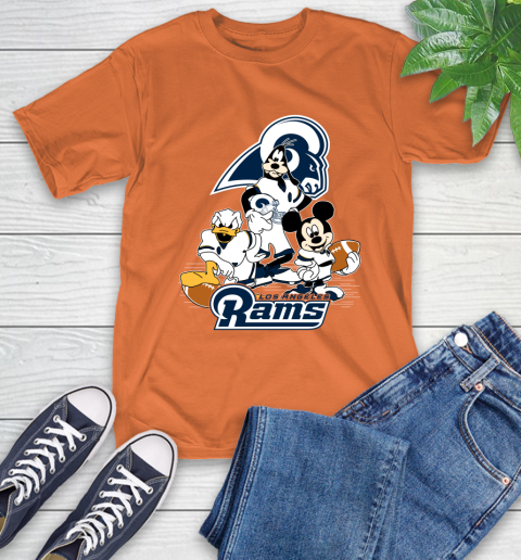 NFL Los Angeles Rams Mickey Mouse Donald Duck Goofy Football Shirt T-Shirt 4