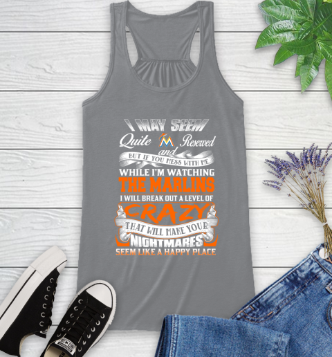 Miami Marlins MLB Baseball Don't Mess With Me While I'm Watching My Team Racerback Tank 4