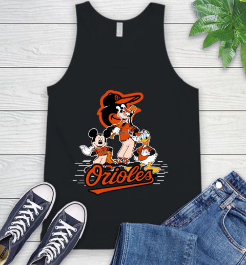 MLB Baltimore Orioles Mickey Mouse Donald Duck Goofy Baseball T Shirt Tank Top