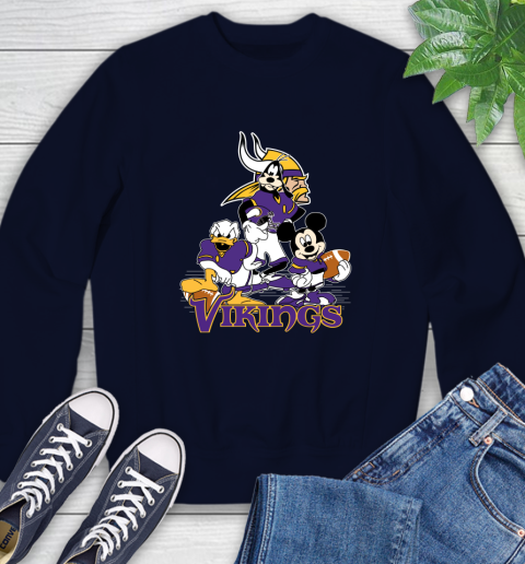 NFL Minnesota Vikings Mickey Mouse Donald Duck Goofy Football Shirt Sweatshirt 2