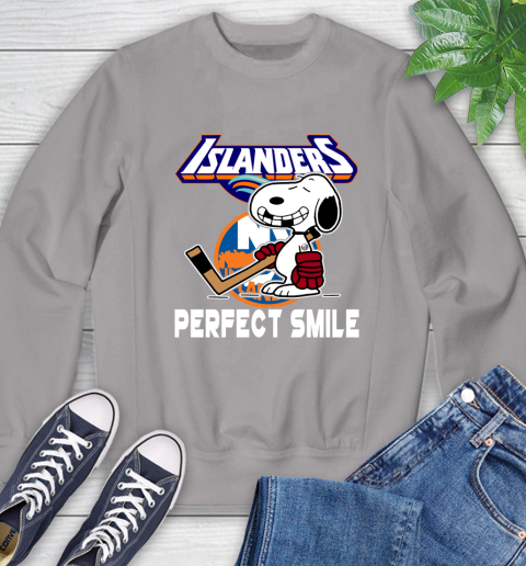 NHL New York Islanders Snoopy Perfect Smile The Peanuts Movie Hockey T Shirt Sweatshirt 5