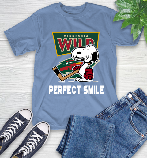 NHL Minnesota Wild Snoopy Perfect Smile The Peanuts Movie Hockey T Shirt T-Shirt 12