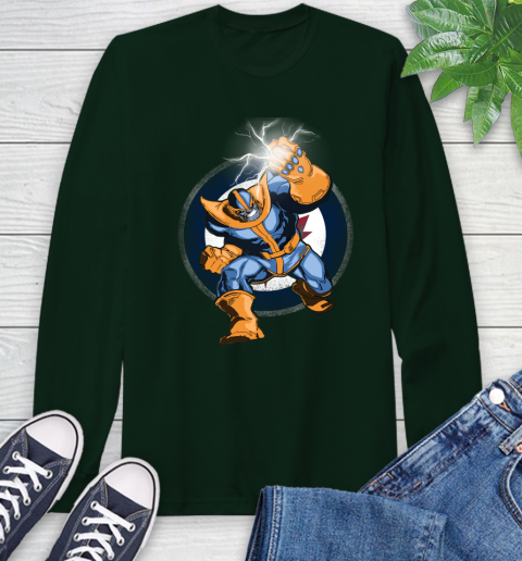 Winnipeg Jets NHL Hockey Thanos Avengers Infinity War Marvel Long Sleeve T-Shirt 7