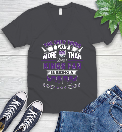 NBA The Only Thing I Love More Than Being A Sacramento Kings Fan Is Being A Papa Basketball V-Neck T-Shirt 4