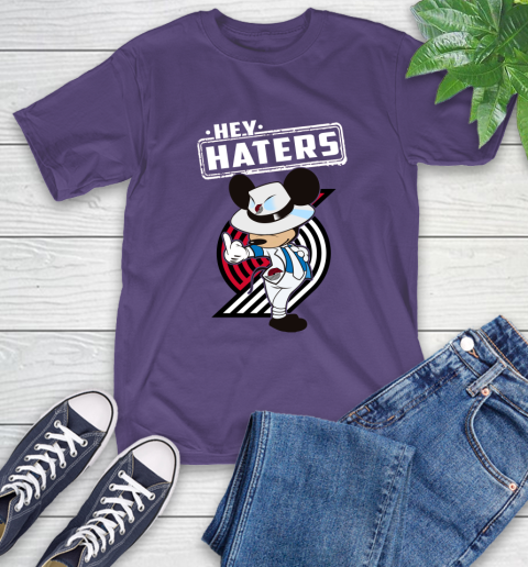 NBA Hey Haters Mickey Basketball Sports Portland Trail Blazers T-Shirt 5