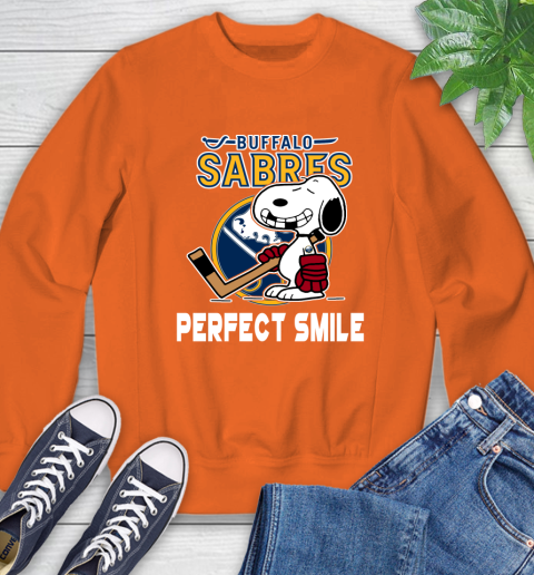 NHL Buffalo Sabres Snoopy Perfect Smile The Peanuts Movie Hockey T Shirt Sweatshirt 3