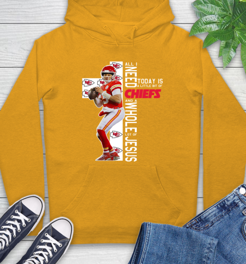 Patrick Mahomes All I Need Today Is A Little Bit Of Chiefs And A Whole Lot Of Jesus Hoodie 2