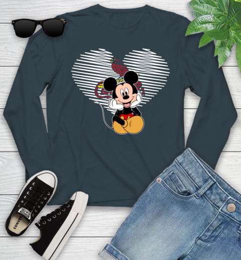 MLB St.Louis Cardinals The Heart Mickey Mouse Disney Baseball T Shirt_000 Youth Long Sleeve 9